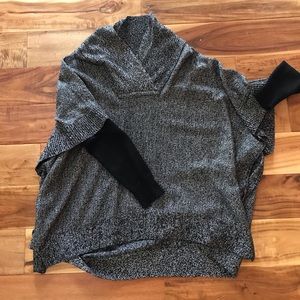 RD Style Gray and Black One-piece Poncho with Sleeves - STITCH FIX